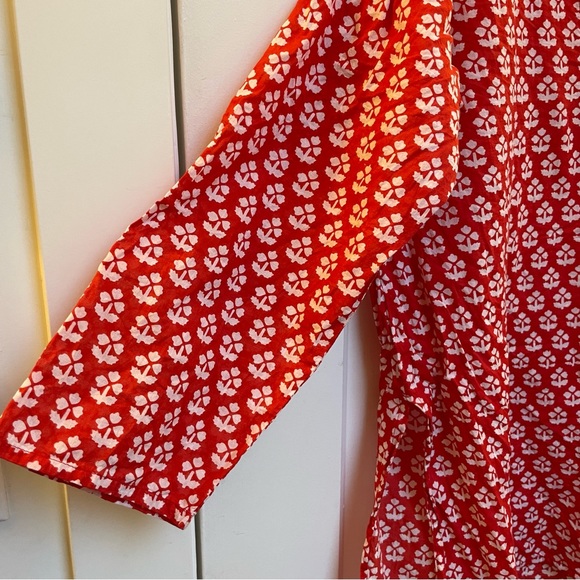 Red & white cotton tunic - Picture 4 of 10